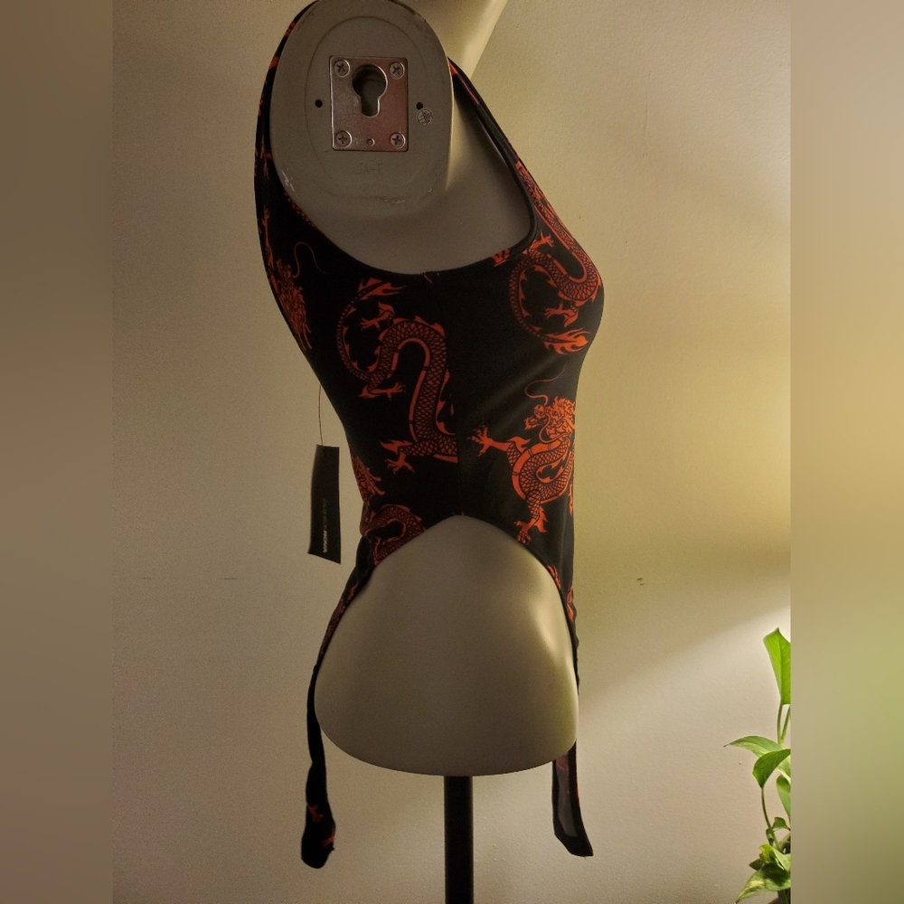 NWT Dragon Print High Waist Bodysuit Size Medium - Picture 5 of 7